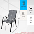 Set of 4 Outdoor Stackable Dining Chairs with Breathable Fabric, All Weather Patio Dining Chairs, 330LBS Heavy Duty Rustproof Steel Frame