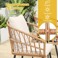 Tangkula 3 Piece Patio Bistro Set with Metal Frame for Balcony