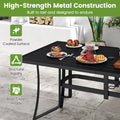 Tangkula 66" x 33" Metal Patio Dining Table for 6