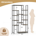Tangkula 71” Tall Bookshelf 12 Storage Shelves Heavy-Duty Metal Frame Modern Freestanding Plant Display Rack