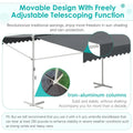 AECOJOY Free Standing Retractable Awning, 10'x10' Dual Side Patio Awnings Outdoor Manual Sun Shade Shelter, Dark Grey