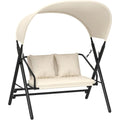 AECOJOY Outdoor Porch Swings for Adults 600LBS 2 Seat Patio Swings with Canopy