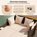 Tangkula Patio Rattan Daybed with Retractable Canopy