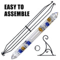 Glassic Gifts Outdoor Hanging Galileo Thermometer, Colored Glass Orbs with Free Bracket