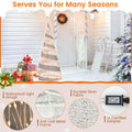 5 FT Pre - lit Christmas Cone Tree, Artificial Spiral Conic Tree with 300 Warm White & 250 Cold White LED Lights, Xmas Holiday Decor for Home Party