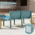All-Weather Plastic Outdoor Patio Bench, 2-Person Garden Loveseat with Curved Backrest & Slatted Design for Backyard, Poolside, Deck