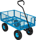 SPECSTAR Mesh Steel Garden Cart 880 lb Capacity, 38" x 21" Folding Utility Wagon with 10 in Wheels