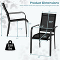 Tangkula Patio Dining Chairs | Stackable Outdoor Armchairs with Metal Frame