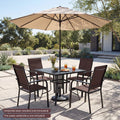 Tangkula 5 Pieces Patio Dining Set for 4 with Umbrella Hole