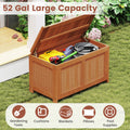 Tangkula 3-in-1 52 Gallon Wood Outdoor Storage Box