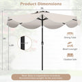 Tangkula 9 FT Solar Patio Umbrella with Base Included