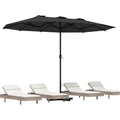 AECOJOY 15x9ft Double-Sided Patio Umbrella, Black