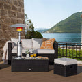 11,000 BTU Tabletop Propane Patio Heater, Portable Stainless Steel Outdoor Heater with Adjustable Flame & Tip - Over Protection