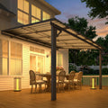 AECOJOY 12x10 Outdoor Hardtop Gazebo Adjustable Height (6.5-9.8Ft) Pergola for Patio