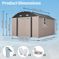 AECOJOY 10x12 FT Large Metal Outdoor Storage Shed with Floor Frame, Heavy-Duty Storage Building with Diamond Roof