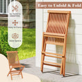 Tangkula 3 Pieces Outdoor Teak Wood Folding Patio Bistro Set