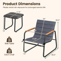 Tangkula 3 Pieces Patio Bistro Set Outdoor Fabric Conversation Set