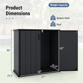 23.5 Cu.ft Outdoor Storage Shed, 175 Gallon All-Weather Resin Patio Deck Box with Floor & Lockable Door, Waterproof Horizontal Garden Tool Shed