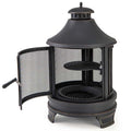 30" 2-in-1 Metal Chiminea Fire Pit with Adjustable Grill & Chimney, Outdoor Wood Burning Chiminea Fireplace with Spark Screen for Patio Backyard BBQ