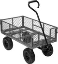 SPECSTAR Mesh Steel Garden Cart 880 lb Capacity, 38" x 21" Folding Utility Wagon with 10 in Wheels