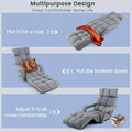 6 - Position Adjustable Floor Sofa Bed, Folding Lazy Sofa Chaise Lounger Recliner with Armrests & Footrests for Living Room, Bedroom & Gaming