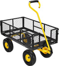 SPECSTAR Mesh Steel Garden Cart 880 lb Capacity, 38" x 21" Folding Utility Wagon with 10 in Wheels