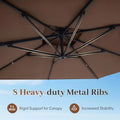 Tangkula 10 FT Patio Cantilever Umbrella | Large Square Offset Hanging Umbrella w/ 360° Rotation