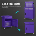 2 - in - 1 Rolling Tool Chest, 5-Drawer Tool Storage Cabinet with Wheels, Adjustable Shelf, Tool Box Organizer for Garage Warehouse Workshop