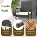 Tangkula 9 Pieces Patio Rattan Dining Set with Acacia Wood Table