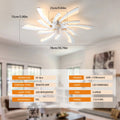 Garwarm Dimmable Ceiling Fan with Light and Remote Control, 27" Small Flush Mounted Ceiling Fan