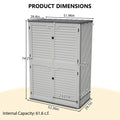 AECOJOY 61.6 Cu.ft Outdoor Resin Storage Shed with Easy Lift Hinges, Weatherproof Tall Unit with 4 Doors