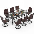 Tangkula 9 Piece Outdoor Dining Set 76” Rectangular Patio Table