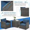 AECOJOY 7 PCS Outdoor Patio Furniture Sets with 2 Storage Boxes, Dark Blue