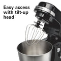 Hamilton Beach 4 Quart Stand Mixer for Kitchen, 7 Speeds, Tilt - Head, Dough Hook, Whisk & Flat Beater, White