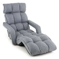 6 - Position Adjustable Floor Sofa Bed, Folding Lazy Sofa Chaise Lounger Recliner with Armrests & Footrests for Living Room, Bedroom & Gaming