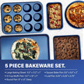 Classic Blue 20-Piece Aluminum Ultra - Durable Non - Stick Diamond Infused Cookware and Bakeware Set