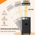 40,000 BTU Outdoor Propane Patio Heater with Tempered Glass Tube, Wheels & Cover, CSA Certified Stainless Steel Burner for Porch, Backyard