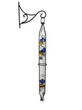 Glassic Gifts Outdoor Hanging Galileo Thermometer, Colored Glass Orbs with Free Bracket