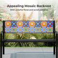 Tangkula 50" Metal Patio Park Bench