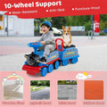 6V 2 - Seater Ride On Train with Detachable Carriage, Under - Seat Storage, Whistle & Flashing LED Lights, Trackless Electric Ride On Toy for Kids