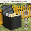 Tangkula 30 Gallon Resin Outdoor Storage Bench with Lockable Lid