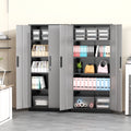 SOLAURA 71" Metal Garage Storage Cabinet with Locking Doors and Adjustable Shelves for Home, Office(Black)