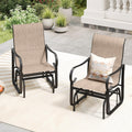 Tangkula Outdoor Glider Chairs Set of 2/4 with High Backrest Breathable Mesh Fabric and Metal Frame