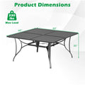 Tangkula 60" x 60" Metal Patio Dining Table for 8(60" x 60")