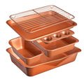 StackMaster 21-Piece Aluminum Cast Textured Ceramic Nonstick Cookware and Bakeware Set with Utensils