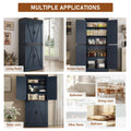 71" Tall Farmhouse Kitchen Pantry Cabinet, 5 Layers Storage Cabinet with Adjustable Shelves, Farmhouse Pantry Cabinet with 4 Barn Doors