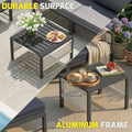 AECOJOY Aluminum Patio Furniture Set - 4 Seat Outdoor Sectional with Retractable Footrest Sofas & Coffee Table