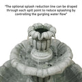 48�?h Outdoor Floor Water Fountain, 3 - Tiers Concrete Water Fountain with Submersible Electric Pump - Garden Cascading Waterfall for Yard Patio Lawn Home Decor