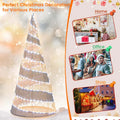 5 FT Pre - lit Christmas Cone Tree, Artificial Spiral Conic Tree with 300 Warm White & 250 Cold White LED Lights, Xmas Holiday Decor for Home Party
