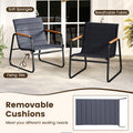 Tangkula 3 Pieces Patio Bistro Set Outdoor Fabric Conversation Set